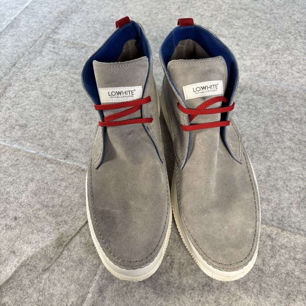 LO.WHITE 28030 Gray Suede Sneakers Mens Size 11.5 IOB & Dust Bag Italy MSRP $450 - Picture 6 of 14